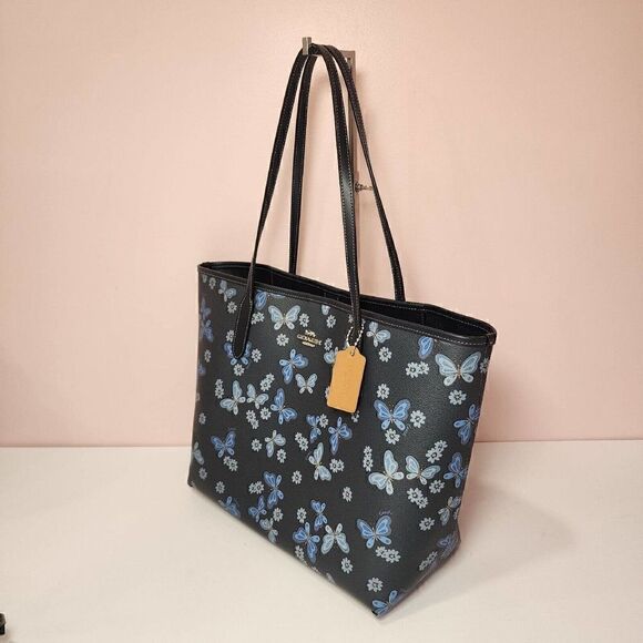 NWT Coach CH211 City Tote Coated Canvas Leather Lovely Butterfly Print - Picture 2 of 6